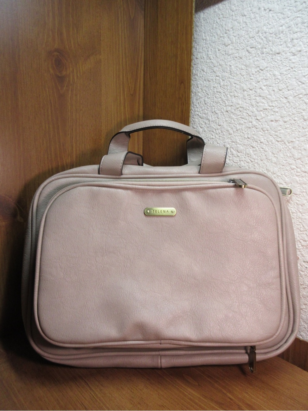 TELENA Beige women's Toiletry Bag with Top Handle